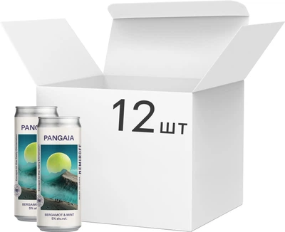 Упаковка слабоалкогольного напою Nemiroff Pangaia Bergamot Mint 5% 0.33 л х 12 шт (4820291040464)