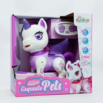 Интерактивное животное Единорог "Exquisite Pets" на радиоуправлении, фиолетовий (22 см) SM05Z