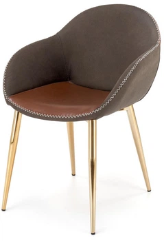 Стілець для кухні та вітальні Halmar K304 Темно-сірий з коричневим (5905248118058)