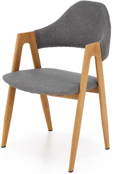 Стілець для кухні та вітальні Halmar K344 з підлокітниками Сірий (5905248118522)