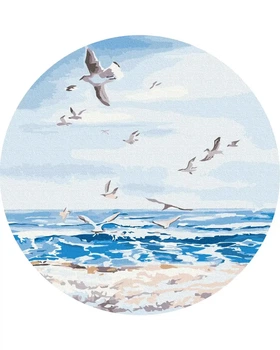 Картина за номерами кругла Політ над морем © Iryna Ponna Brushme 30 см (RC00067M)