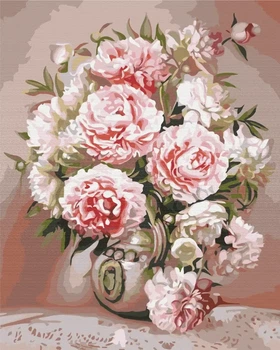 Картина за номерами Ваза з піонами Brushme 40x50 (BS51372)