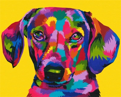 Картина за номерами Веселкова такса Brushme 48x60 (BS51794L)