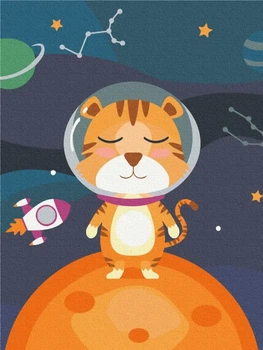 Картина за номерами Тигренятко космонавт Brushme 30x40 (KBS0102)