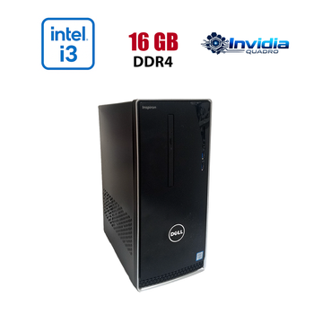 Игровой ПК Dell Inspirion 3668 Tower / Intel Core i3-7100 (2 (4) ядра по 3.9 GHz) / 16 GB DDR4 / 512 GB SSD / nVidia Quadro P2000, 5 GB GDDR5, 160-bit / Wi-Fi+Bluetooth / DVD / Win 10 Home Lic б/у