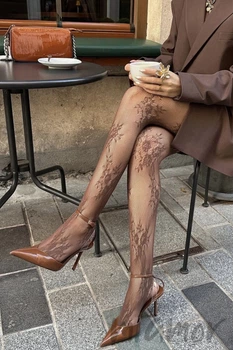 Колготки кружевные InSecret Panna 0128 Lolita 3/4 Chocolate