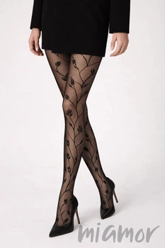 Колготки в сетку кружевные Lores Savona 3/4 Nero