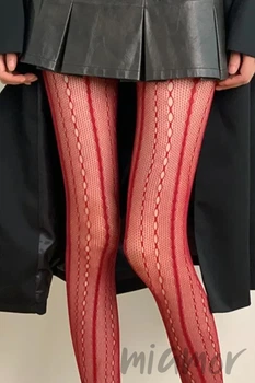 Колготки сітка з принтом Смужки InSecret Panna 0127 Stripes 3/4 Бордо