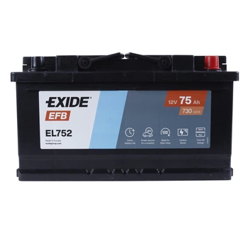 Автомобільний акумулятор EXIDE EFB 6CT 75Ah R+ EL752