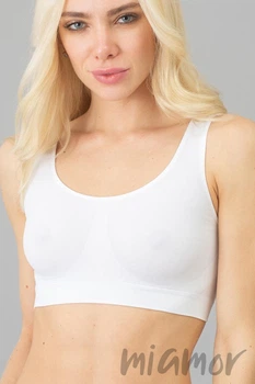Tоп бесшовный на широких бретелях Giulia Classic top Bianco L/XL Белый