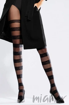Колготки полосатые KNITTEX Horizontal 30Den 2 Nero