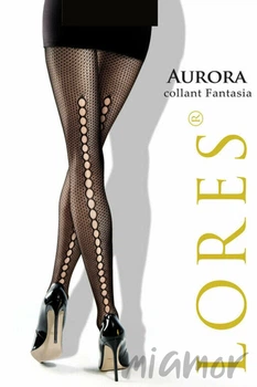 Колготки в сетку со швом LORES Aurora 3/4 Черный