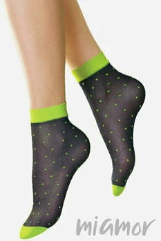 Шкарпетки в кольоровий горошок Lores Pois Gialli 20d One Size Чорний