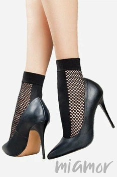 Носочки в сетку с узором Lores Voila Calzino One Size Nero