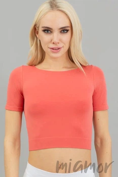 Tоп бесшовный с короткими рукавами Giulia Crop T-Shirt Burnt coral L/XL Коралловый
