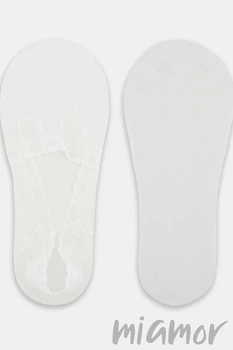 Сліди жіночі мереживні з ABS ступнею NOVITI SN052 LOW LASER FEET 36-41 Білі