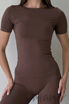 Футболка жіноча безшовна InSecret T-Shirt Basic Deep Taupe S/M Тауп