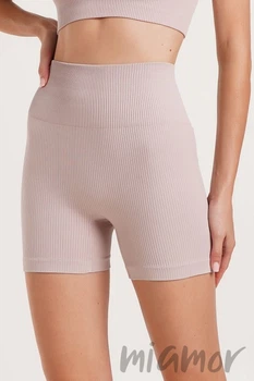 Шорти короткі в рубчик з ефектом пуш-ап GIULIA SHORTS RIB SHAPE BURNISHED LILAC S/M Рожева пудра