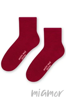 Носки женские из мериносовой шерсти STEVEN 130 Merino Wool 35-37 Бордовые