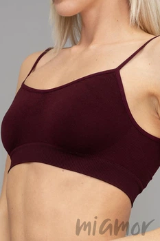 Tоп бесшовний на тонких бретелях Giulia Cami Top MARSALA S/M Бордовый