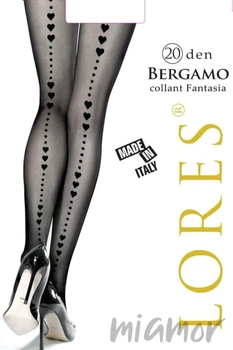 Колготки с принтом "Сердечки" Lores Bergamo 20 1/2 Nero