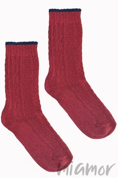 Носки зимние вязаные с шерстью Ekmen 1610 Wool 37-41 Бордовые