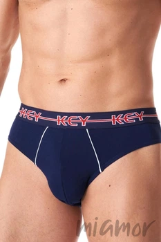 Трусы-слип мужские хлопковые KEY MPP 177 B23 (2 шт) M Серые/Синие