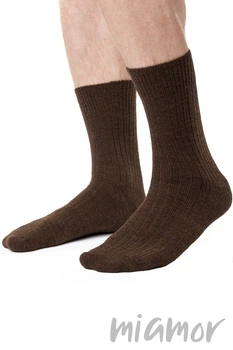 Шкарпетки чоловічі із вовни альпаки STEVEN 044 Alpaka Wool 44-46 Коричневі