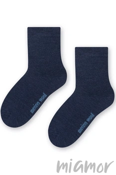 Носки детские из мериносовой шерсти STEVEN 130 Merino Wool Kids 26-28 Темно-синие