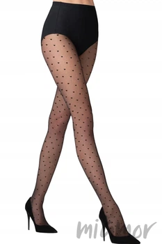 Колготки с узором "Сердечки" GATTA Tiffy 01 20 den 2 Nero