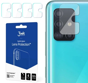 Zestaw szkieł hybrydowych 3MK Lens Protect na aparat Samsung Galaxy A51 4 szt (5903108208987)