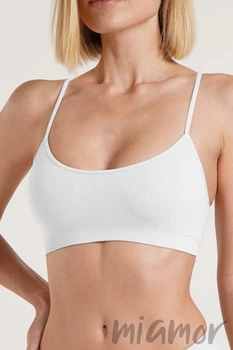 Топ бесшовный в рубчик GIULIA CAMI TOP RIB Bianco S/M Белый