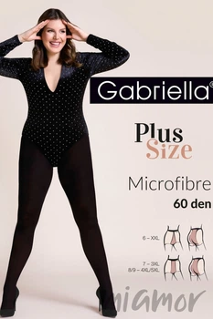 Колготки большого размера Gabriella Microfibre 60 Plus Size 6 Nero