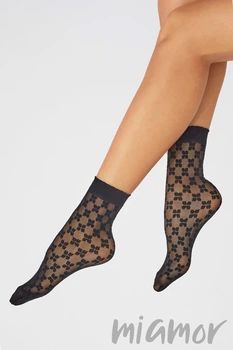 Носочки прозрачные с принтом Knittex IVVY 20d One Size Nero