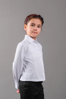 Блуза для девочки Велма модель 185 белый 134 см (1851-02010114)