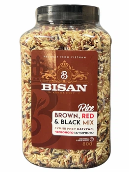 Суміш рису Brown, Red & Black Mix Bisan 800г