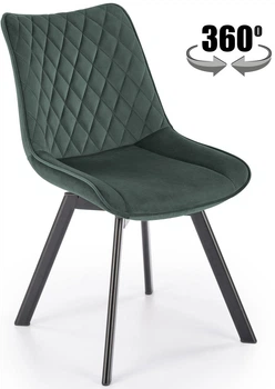 Стілець для кухні та вітальні Halmar K520 обертальний Темно-зелений (5905248126428)
