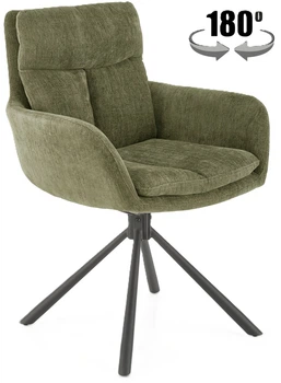 Стілець для кухні та вітальні Halmar K495 обертальний Оливковий (5905248131903)