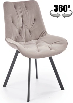 Стілець для кухні та вітальні Halmar K519 обертальний Бежевий (5905248131934)