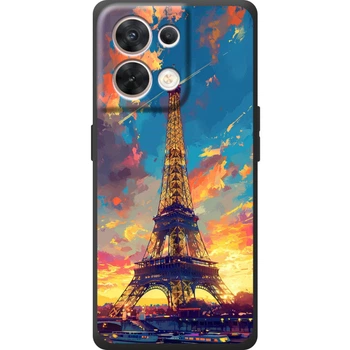 Силиконовый Чехол с Картинкой для OPPO Reno 8 5G Принт (Париж, Эйфелева Башня) (70719-ysm038)