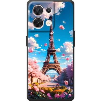 Силиконовый Чехол с Картинкой для OPPO Reno 8 5G Принт (Париж, Эйфелева Башня) (70719-ysm035)