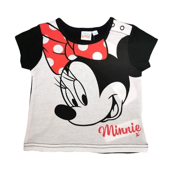 Футболка для дівчаток Disney Minnie Mouse бавовняна біло-чорна 74 ET0118.BLACK (74)