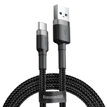 Кабель Baseus Cafule USB-A to USB-C 2m Black/Grey (CATKLF-CG1)