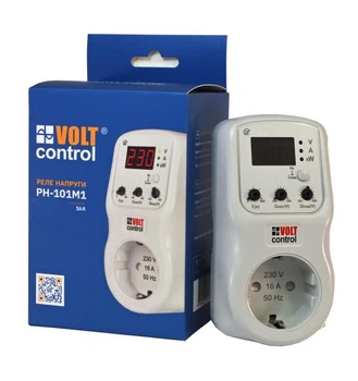 Реле напряжения NOVATEK-ELECTRO PH-101M1 с контролем тока в розетку, реле контроля и защиты от перенапряжения Новатек электро RN-101M1