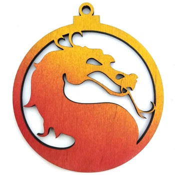 Дерев'яна новорічна іграшка "Mortal Kombat" 8.5 см Різнокольоровий