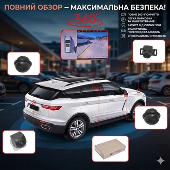 Универсальная 360° панорамная система заднего вида CKY-T50 с 4 автомобильными камерами и 3D обзором