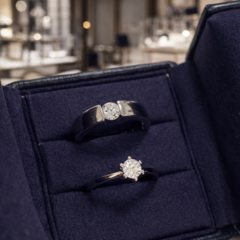 Парные кольца Harry Winston в оригинальной упаковке 1 карат (универсальный размер)