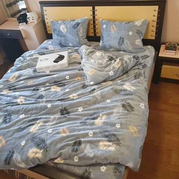 Постільна білизна KoTetextile плюшева велюрова полуторка 155-215 см 50-70 2шт Перо сірий