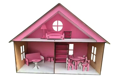 Дерев'яний ляльковий будиночок LOL HOUSE рожевий