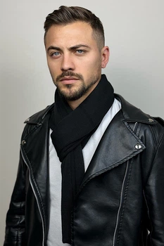 Шарф мужской вязаный Jack Cascona 180x28см Черный